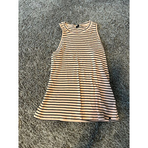 Women's Volcom Peach Black Striped Ribbed Tank Top Small